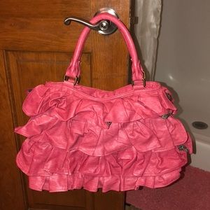 Urban Outfitters Deux Lux Coral/Pink Ruffle Bag